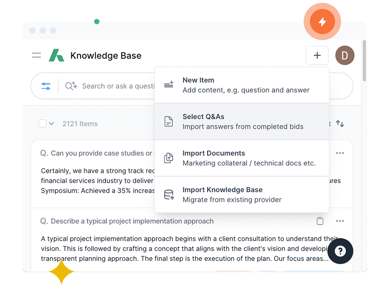 Add content to your knowledge base in seconds.