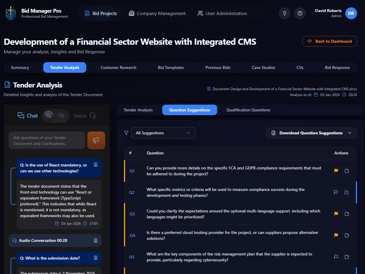 AI Chat & Qualification Questions