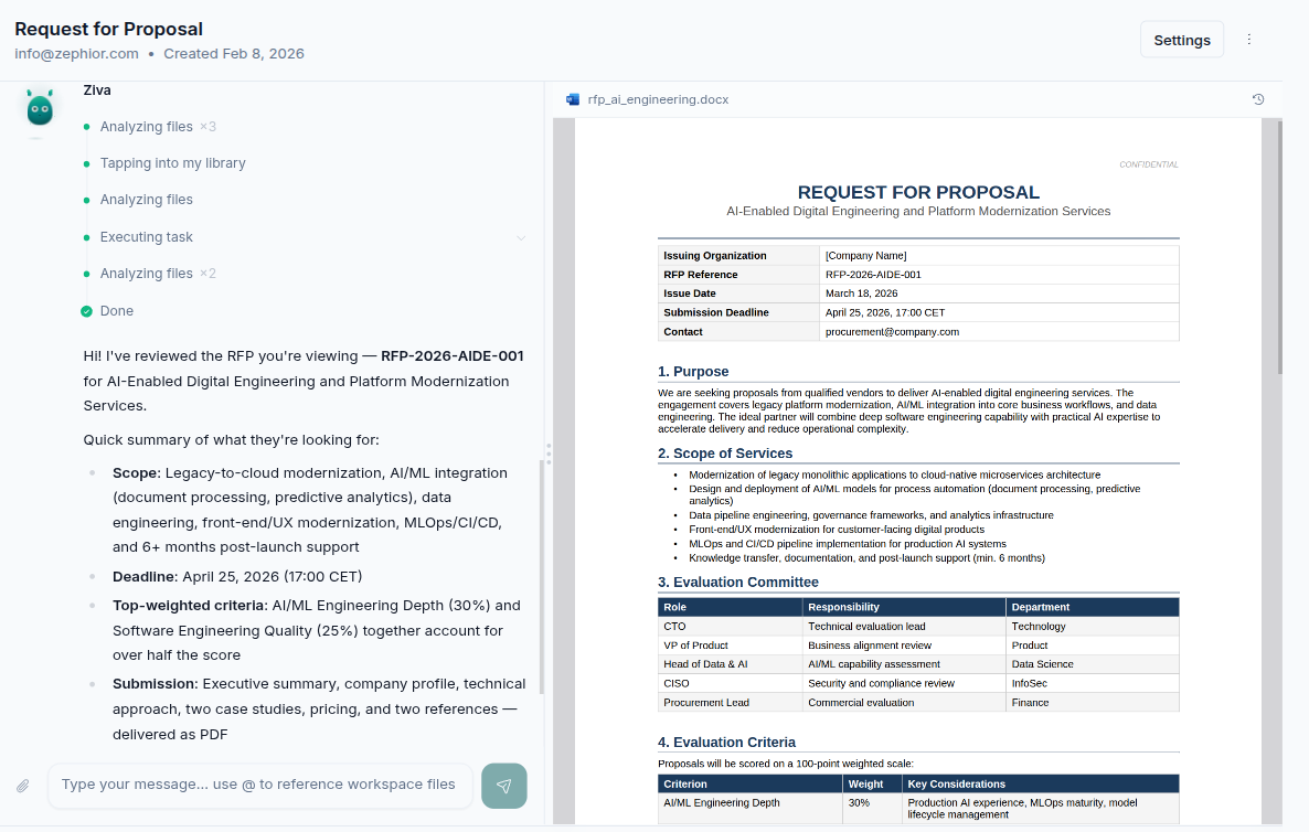 Real-time document creation
